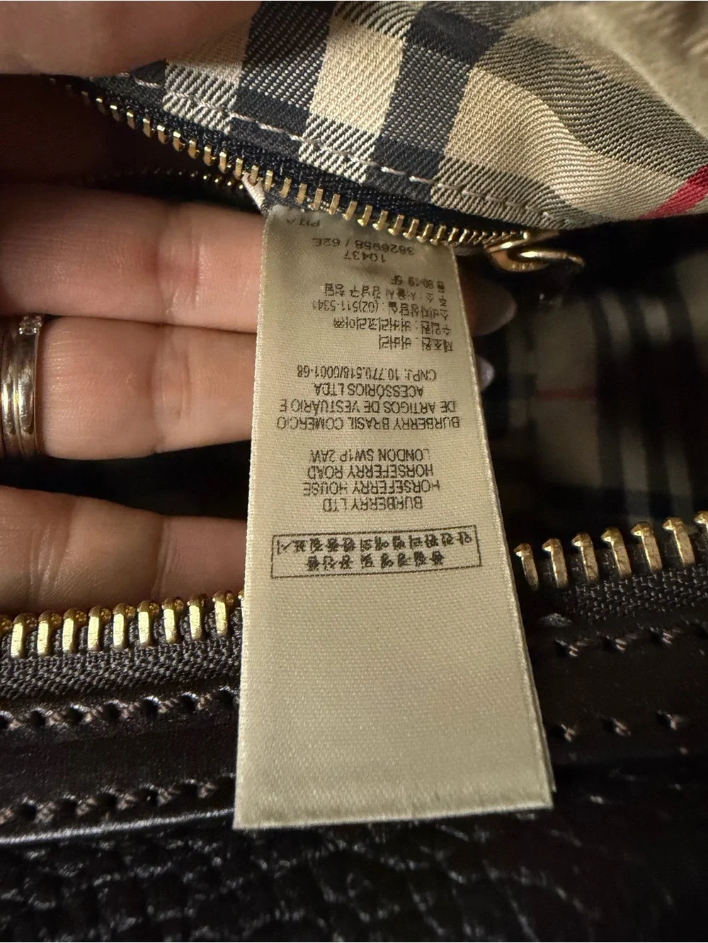 Burberry Brown Leather Boston Bag Authentic + COA